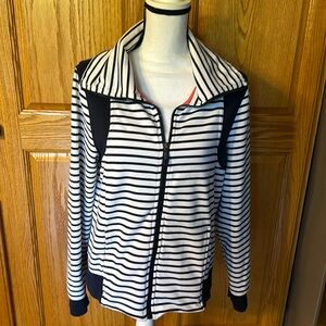 Laura Scott Striped Zip Up Jacket, Size Medium